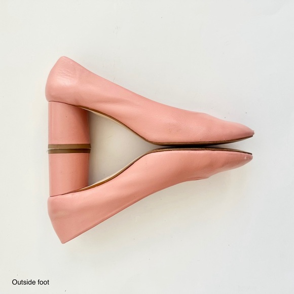 ZARA | BALLET SHOES GENUINE LEATHER ROUND TOE LOW PROFILE BLOCK KITTEN HEELS 38 - Picture 3 of 10